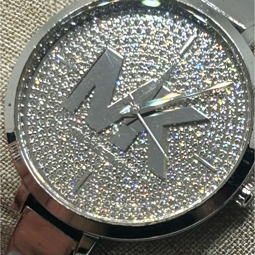 Michael Kors Charley Pave Silver Stainless Steel Watch.